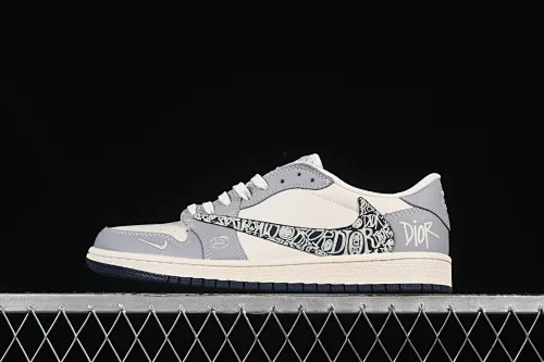 All categories Air Jordan Jordan series basketball shoes Air Jordan 1 Low High-end customized low-top sneakers Travis Scott x Fragment Design x Air Jordan 1 Low OG SP AJ1 Dior joint embossed pattern low-top cultural casual sneakers XS2024-023